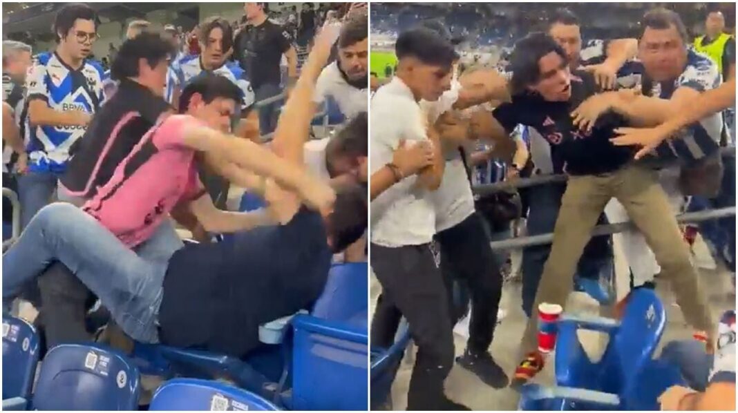 hinchas-del-inter-miami-y-monterrey-se-agarraron-a-trompadas-en-la-cancha-y-todo-quedo-registrado-en-un-video