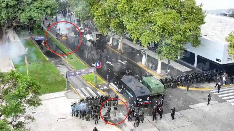 Video impactante: el drone de un canal de noticias reveló quién le disparó a Pablo Grillo