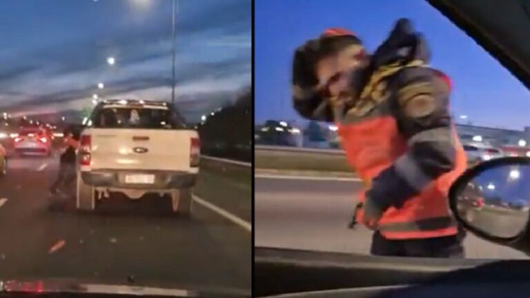 Video: quiso escapar de un control de alcoholemia y arrastró a un policía