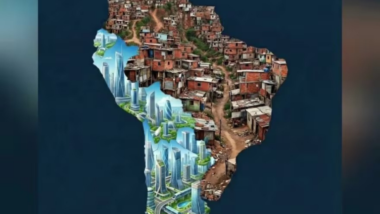 Javier Milei compartió una polémica foto en la que muestra a Brasil como una Favela