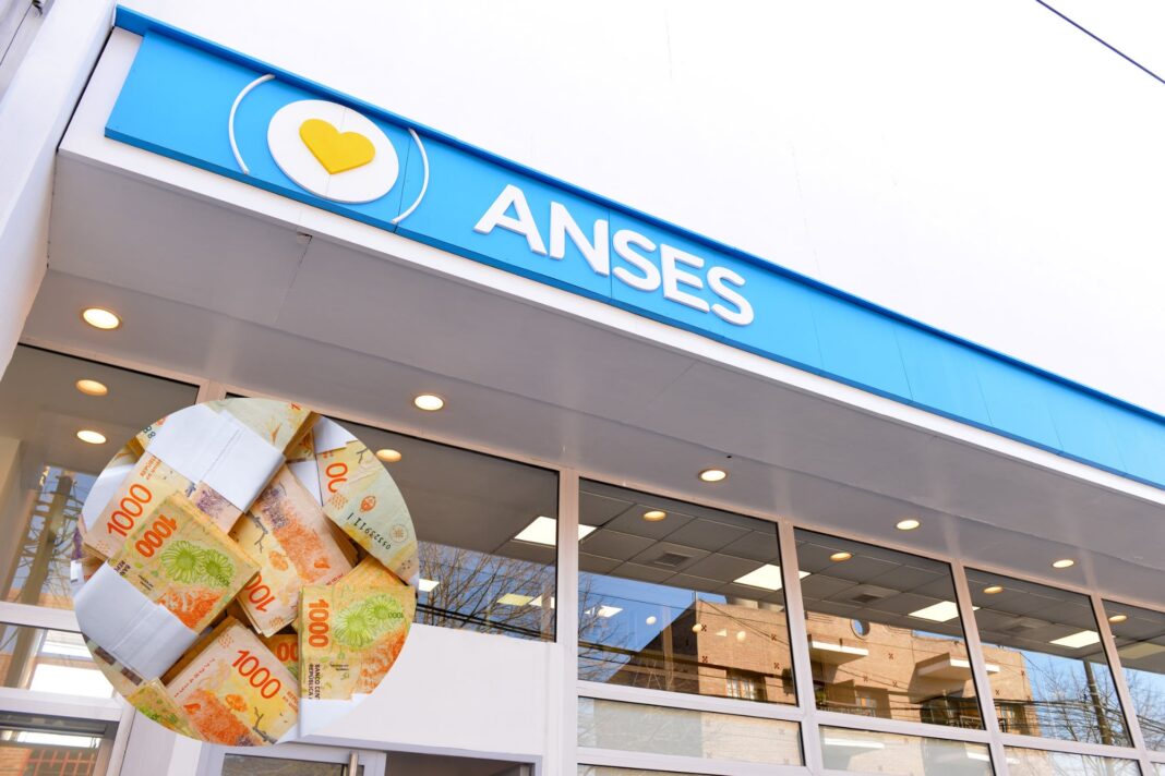 Calendario de pagos de Anses sobre fondo de la bandera argentina