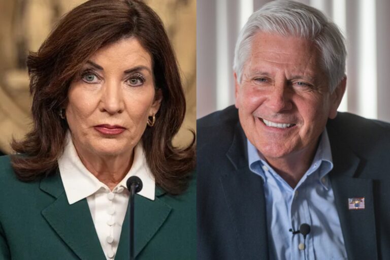Gráfico de intención de voto para gobernador de Nueva York entre Kathy Hochul y Bruce Blakeman.