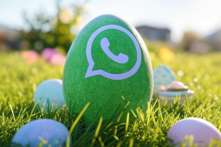 Ejemplo de tarjeta digital con diseños alusivos a la Pascua, como conejos y huevos coloridos.