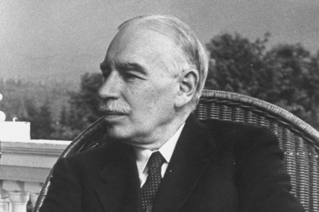 Retrato de John Maynard Keynes, economista británico.
