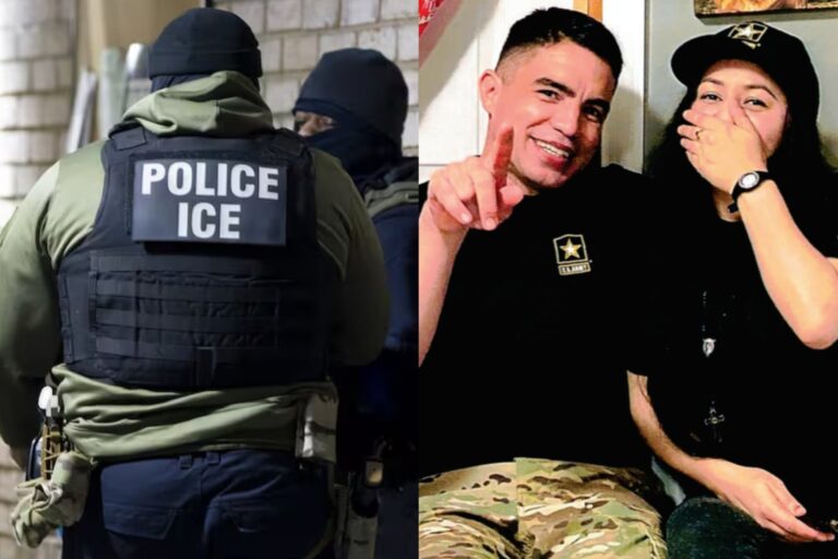 Sargento José Serrano, veterano del Ejército de EE.UU., habla sobre la detención de su esposa por parte del ICE.