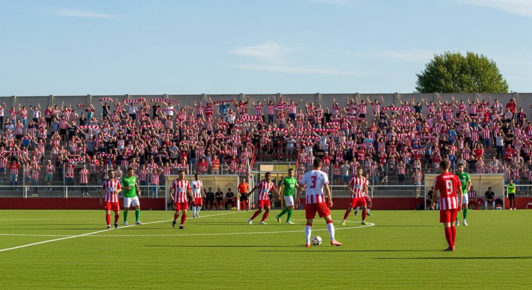 Partido de fútbol amateur en cancha de Santa Fe