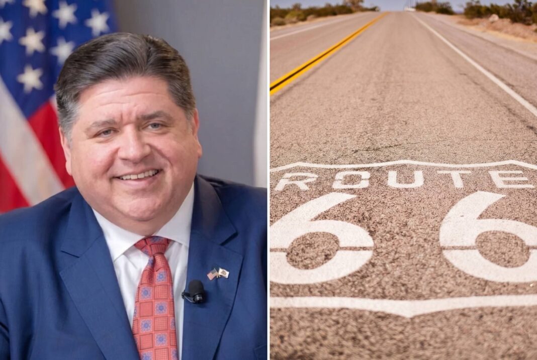 Señal de la Ruta 66 en Illinois