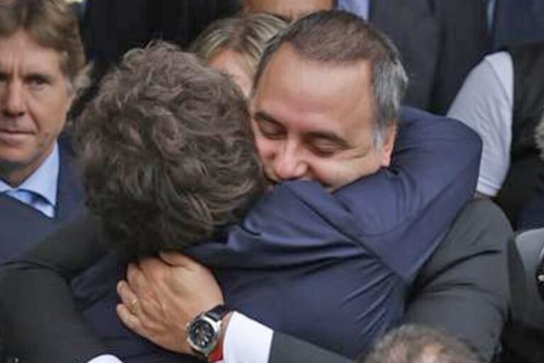 Javier Milei durante su disertación en el Instituto Milken en Los Ángeles