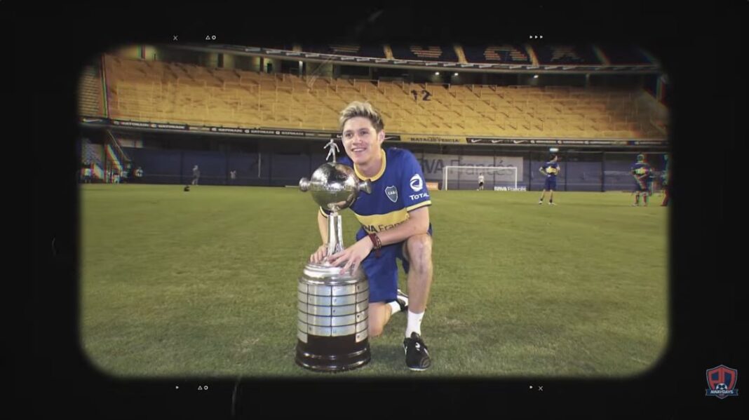 Niall Horan con camiseta retro de Boca Juniors durante entrevista