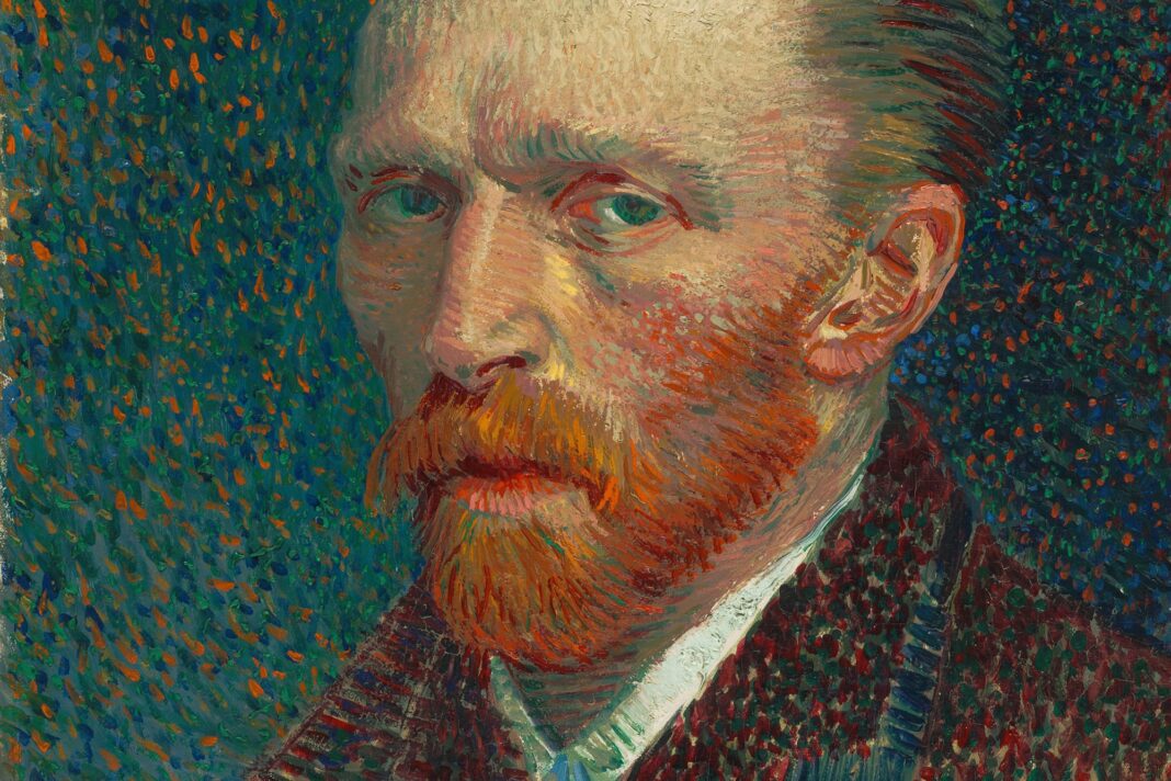 Cuadro La noche estrellada de Vincent van Gogh, con remolinos azules y estrellas brillantes