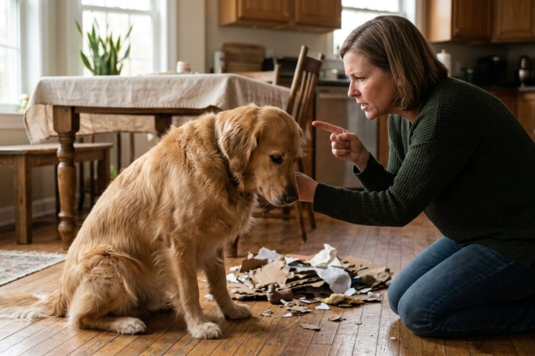 Perro mirando a su tutor mientras recibe una indicación