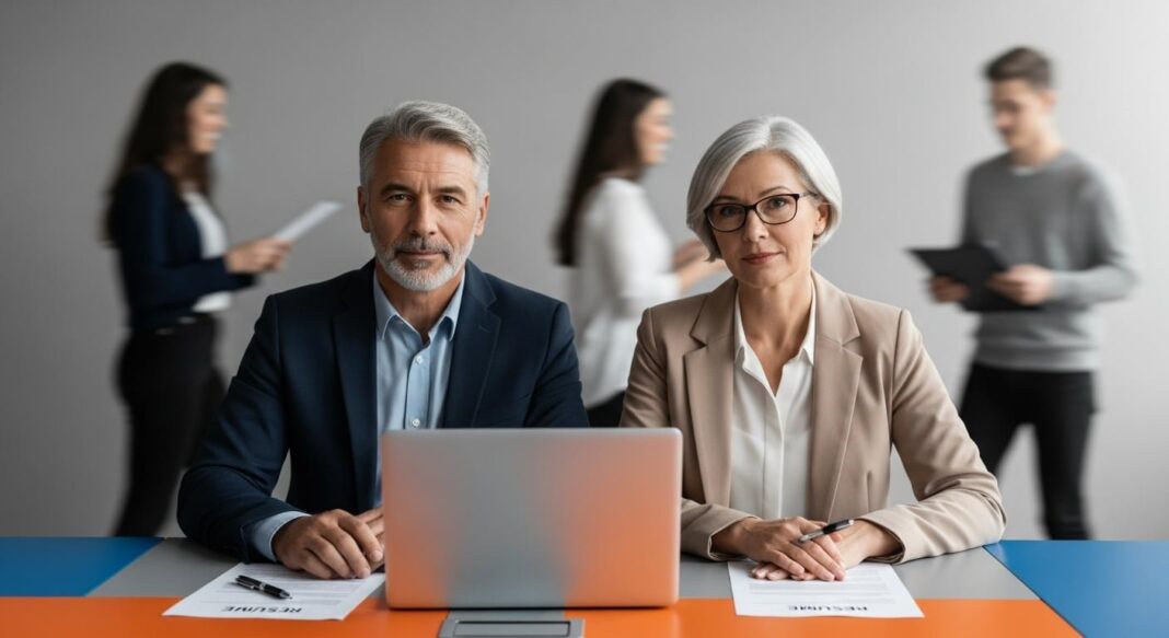 Personas mayores de 45 años en una oficina