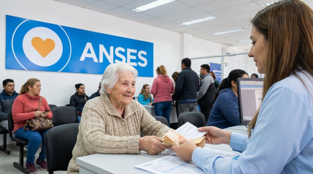 Persona mayor sosteniendo un documento de ANSES