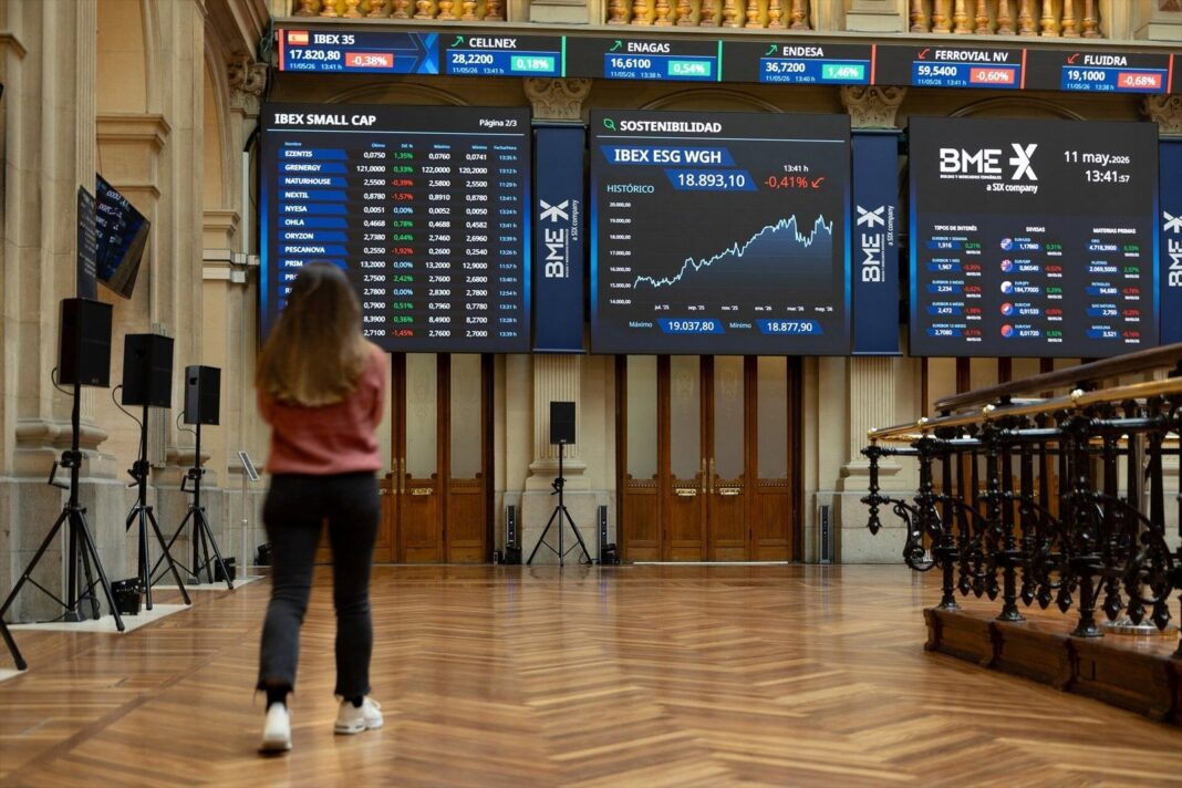 Gráfico del Ibex 35 en alza