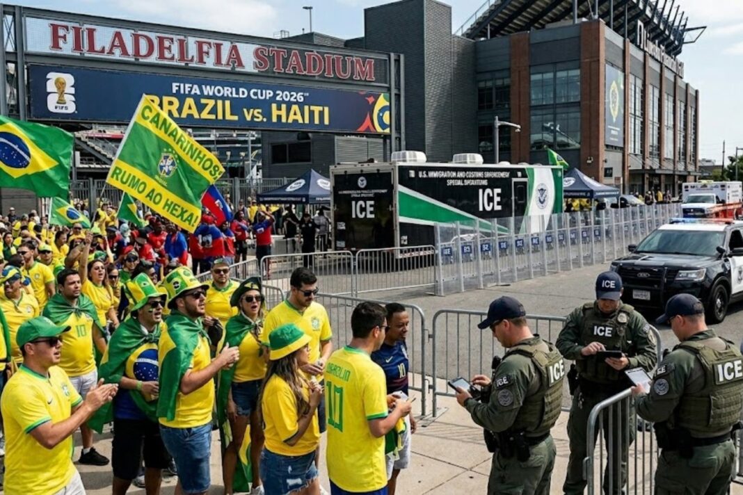 Estadio Filadelfia durante el Mundial 2026 con agentes de ICE en los accesos
