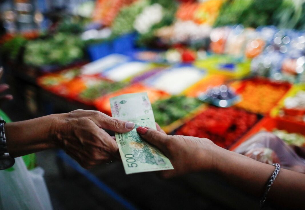 Gráfico de evolución de inflación mensual en Argentina
