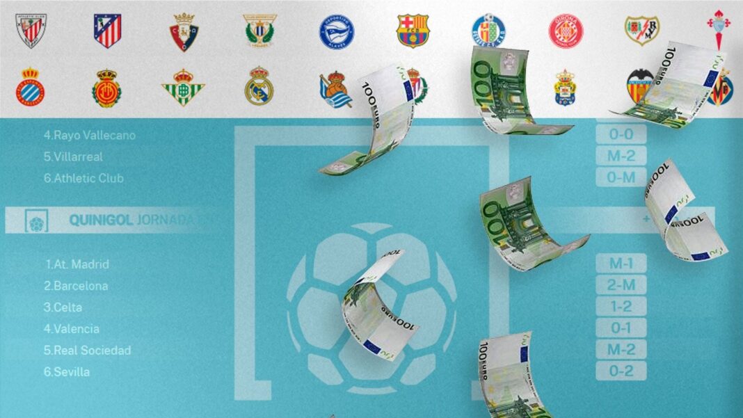 Boleto de Quinigol con resultados impresos