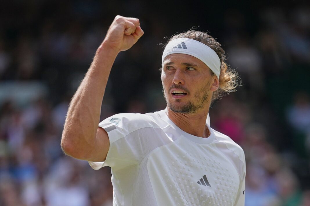Alexander Zverev celebrando su victoria en Wimbledon