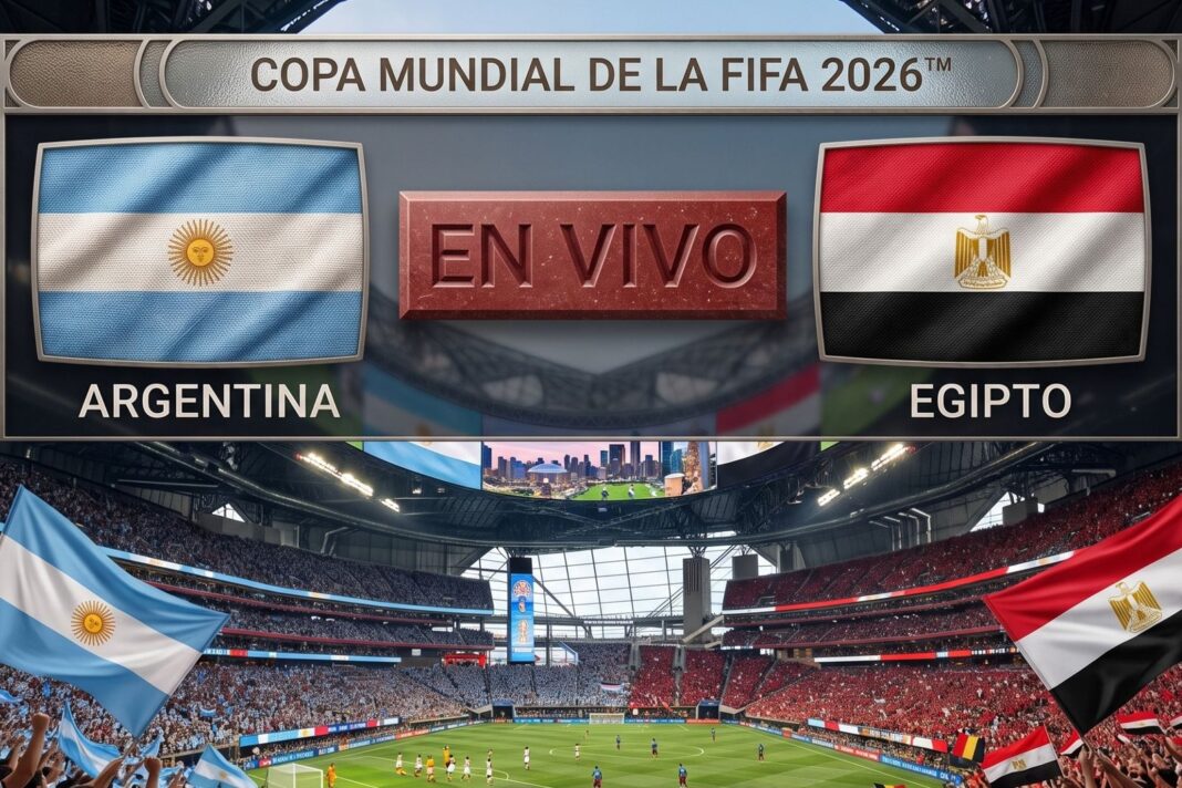Jugadores de Argentina y Egipto en el campo de juego durante el Mundial 2026