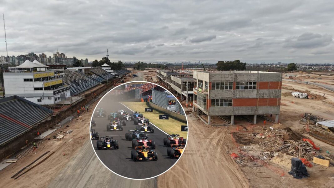 Vista de las obras de remodelación en el Autódromo de Buenos Aires Oscar y Juan Gálvez
