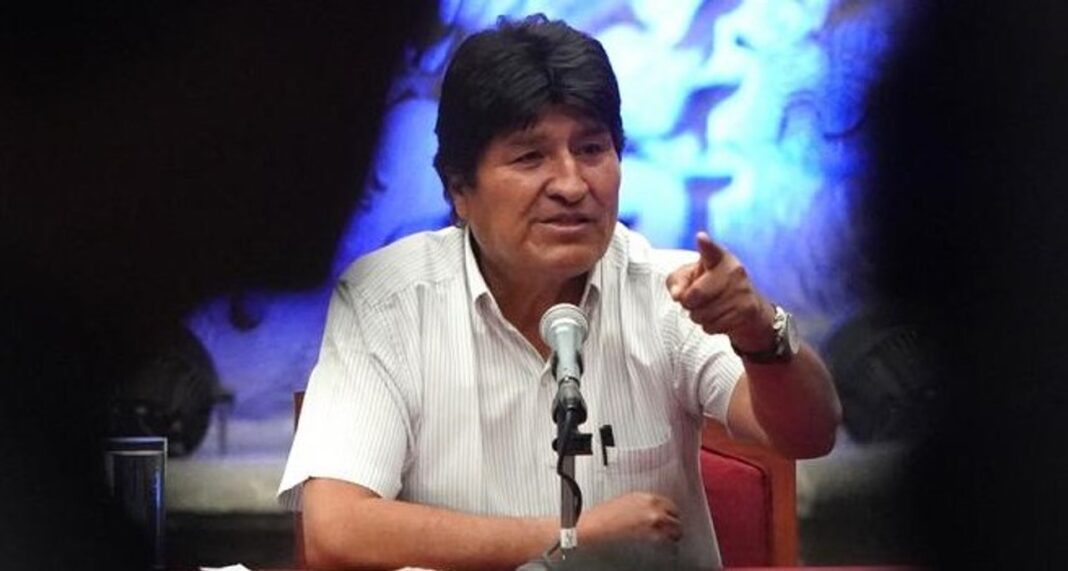 Evo Morales durante un acto público