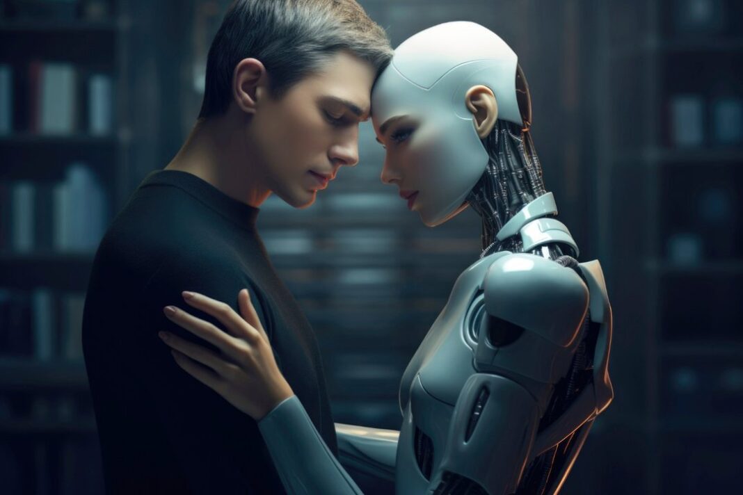 Persona interactuando con un asistente de inteligencia artificial en una pantalla