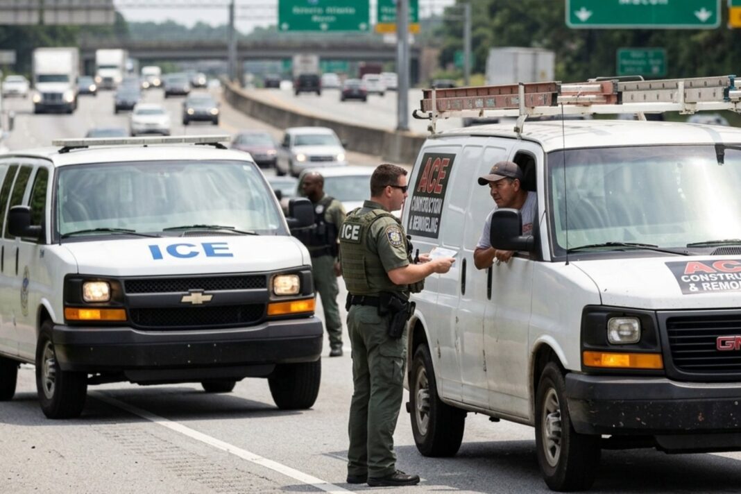 Agentes del Servicio de Control de Inmigración y Aduanas de Estados Unidos (ICE) en un operativo