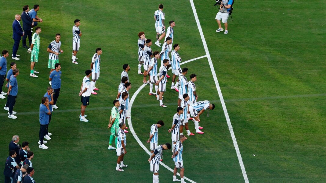 Lionel Scaloni en conferencia de prensa tras la derrota en la final del Mundial
