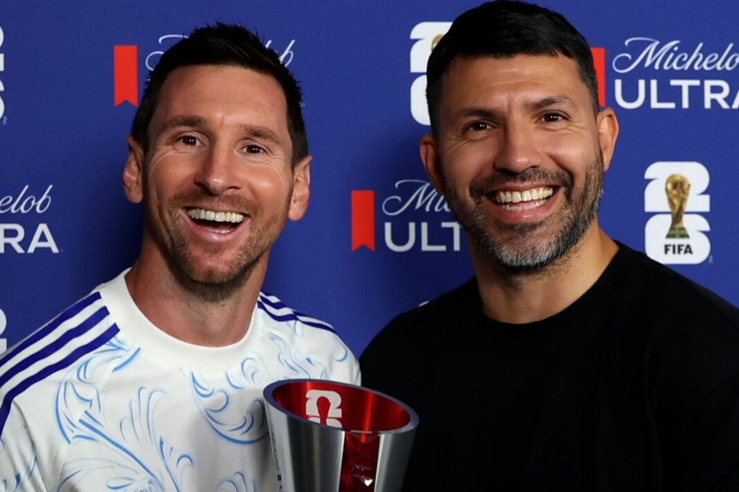 Sergio Kun Agüero durante su programa de streaming Vamo a Juga