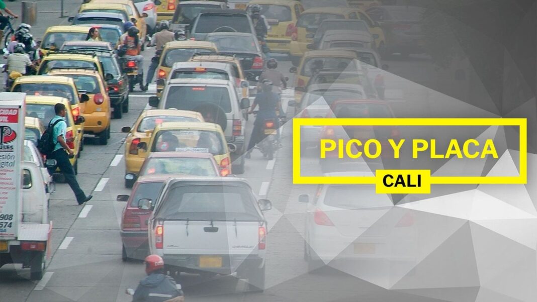 Señal de tránsito de Pico y Placa en la ciudad de Cali