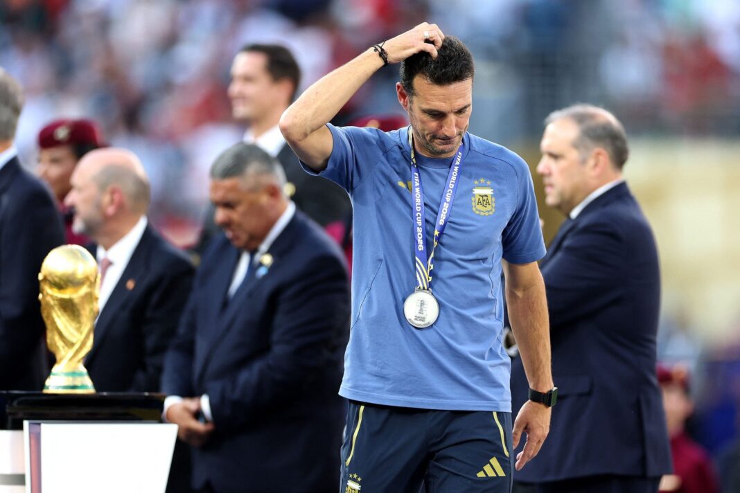 Lionel Scaloni durante la conferencia de prensa posterior a la final del Mundial 2026