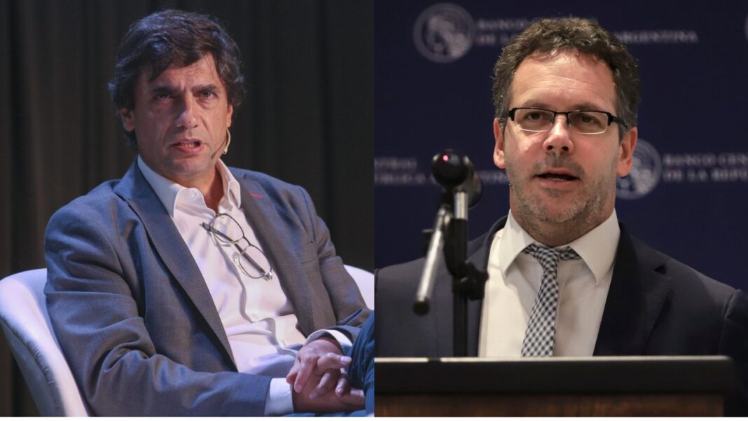Hernán Lacunza y Guido Sandleris en una conferencia de prensa