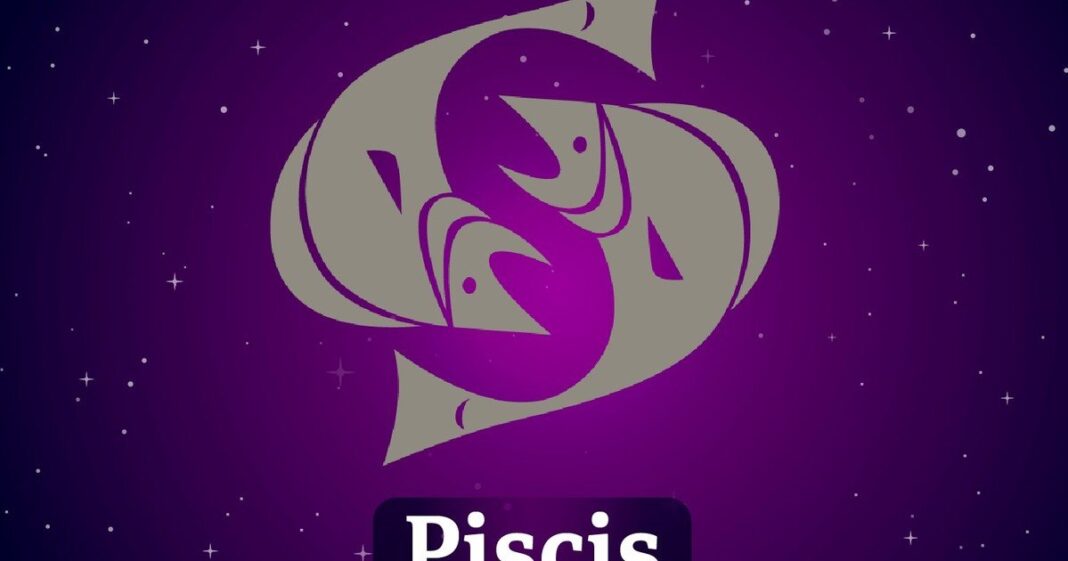 Representación del signo Piscis con elementos de agua