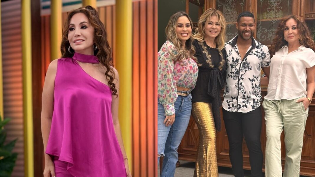 Janet Barboza en el set de América hoy