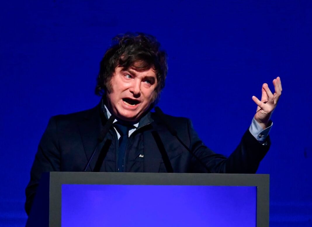 Javier Milei en un acto oficial