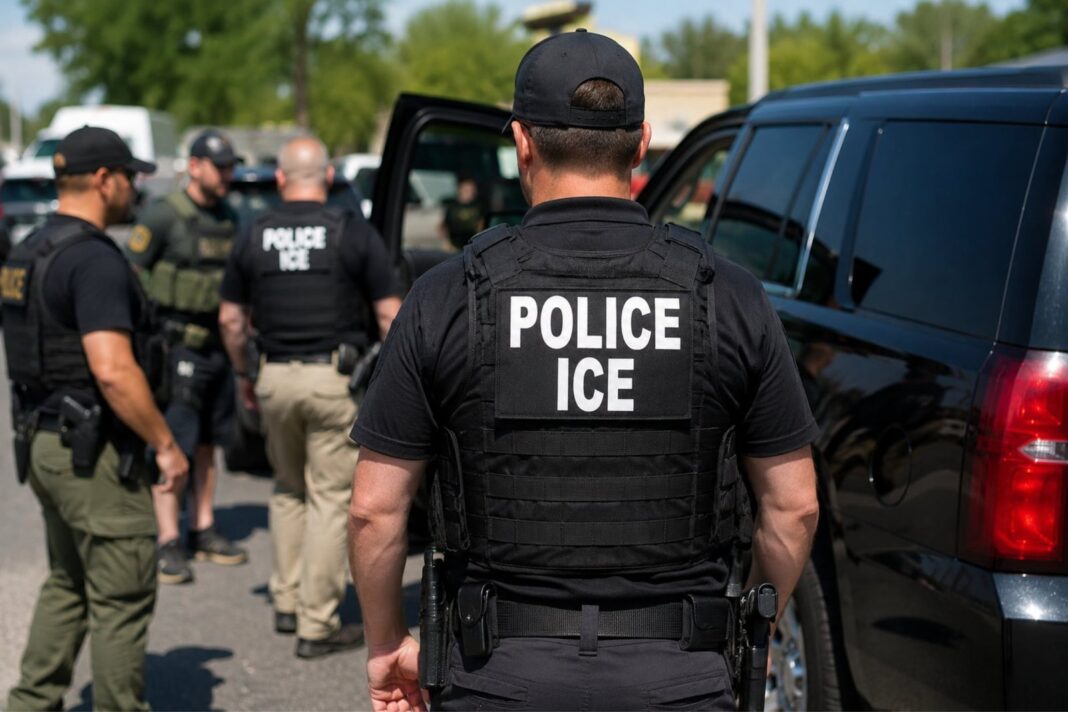 Agentes del ICE durante un operativo en Nueva York