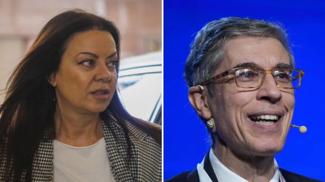 Sandra Pettovello y Agustín Etchebarne en un fotomontaje con resultados de pruebas PISA
