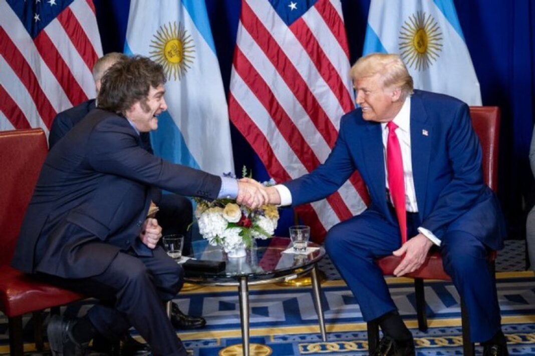 Subsecretario de Estado de Estados Unidos, Christopher Landau, y canciller argentino, Pablo Quirno, durante el lanzamiento del Corredor Andes-Atlántico
