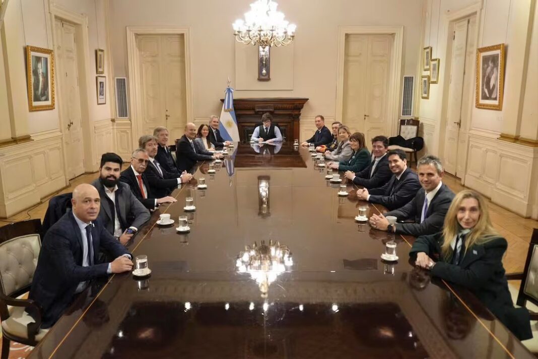 Fotografía del presidente Javier Milei durante una reunión de Gabinete en Casa Rosada