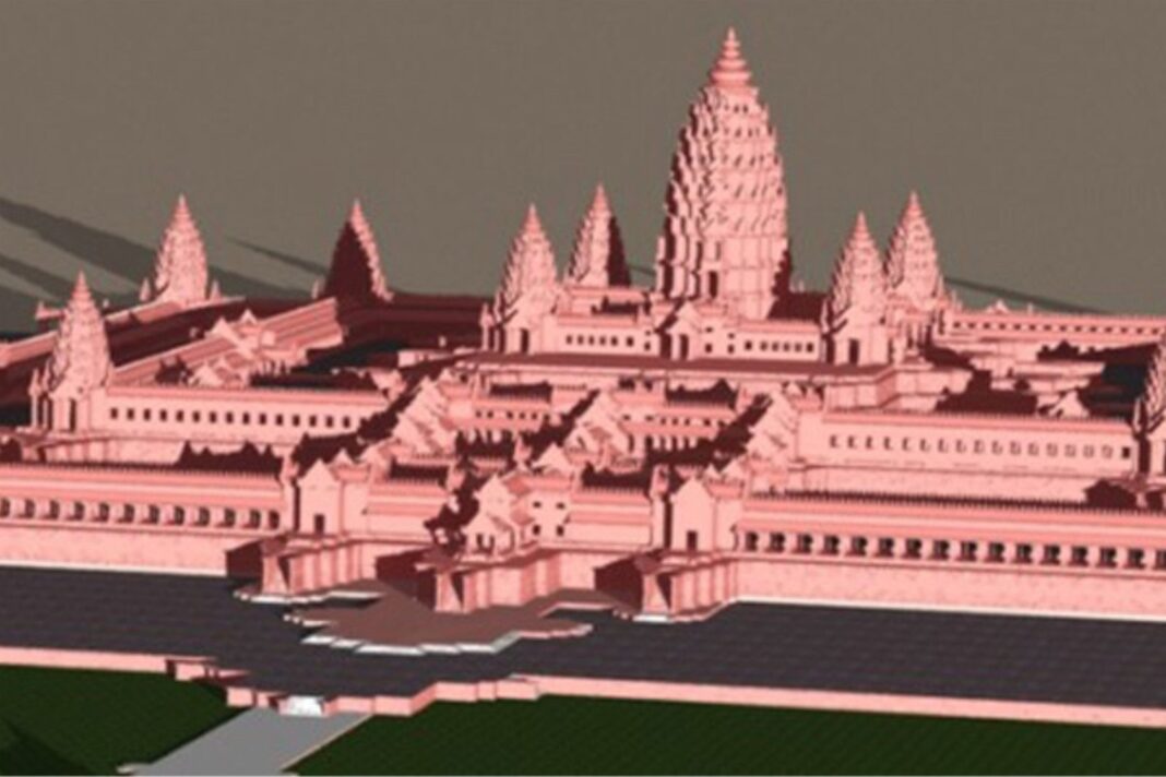 Construcción del templo hindú Virat Ramayan Mandir en Bihar, India